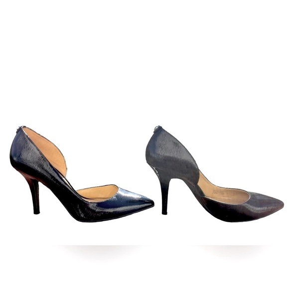 🌻Michael Kors black textured leather heels Size 8.5 - Picture 3 of 8